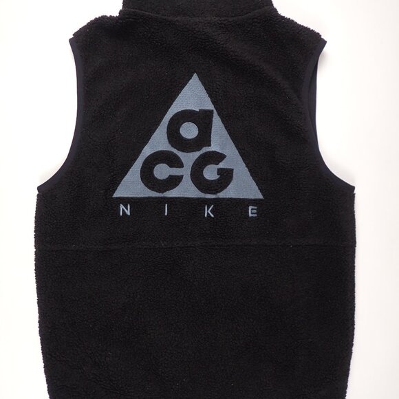 Nike ACG Sherpa Fleece Vest Jacket Black Medium - Picture 4 of 5